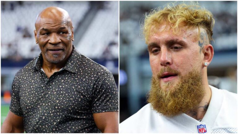 Mike Tyson y Jake Paul tienen un careo, en su visita al estadio de los Cowboys, junto a Tom Brady