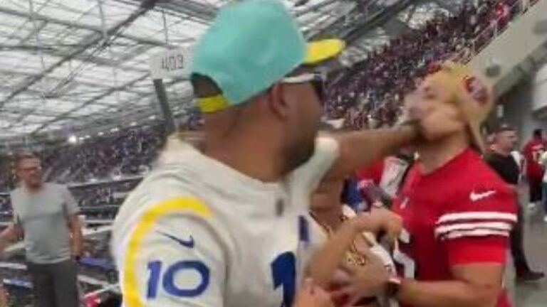 Aficionados de Rams y 49ers protagonizan pelea en el SoFi Stadium