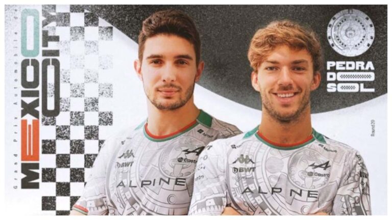 El Calendario Azteca luce en la espectacular playera de Alpine para el GP de México