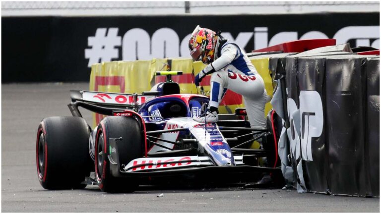 El terrible choque de Yuki Tsunoda, directo al muro de contención del Autódromo Hermanos Rodríguez