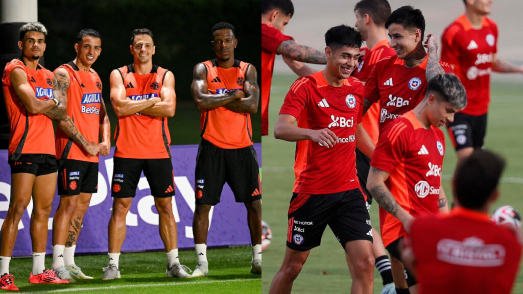 Entrenamientos de la Selección Colombia y Chile.