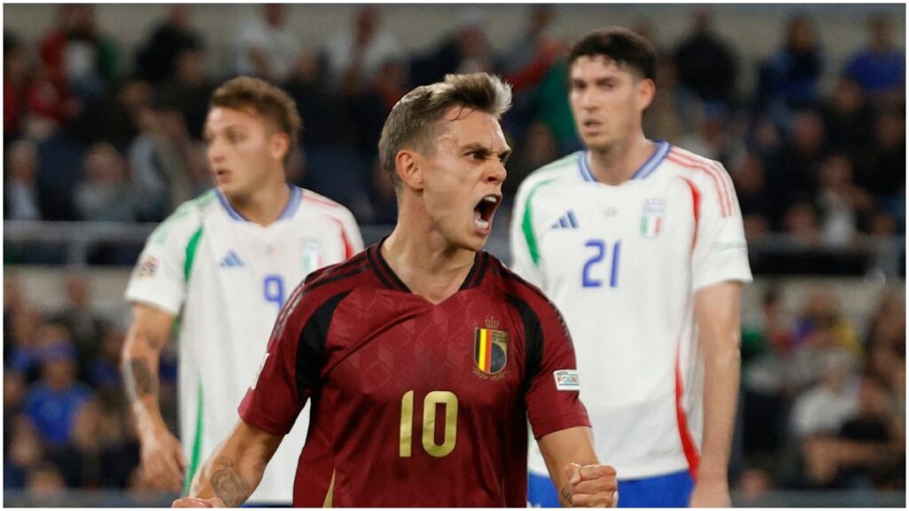 Leandro Trossard celebra el empate de Bélgica a Italia | Reuters