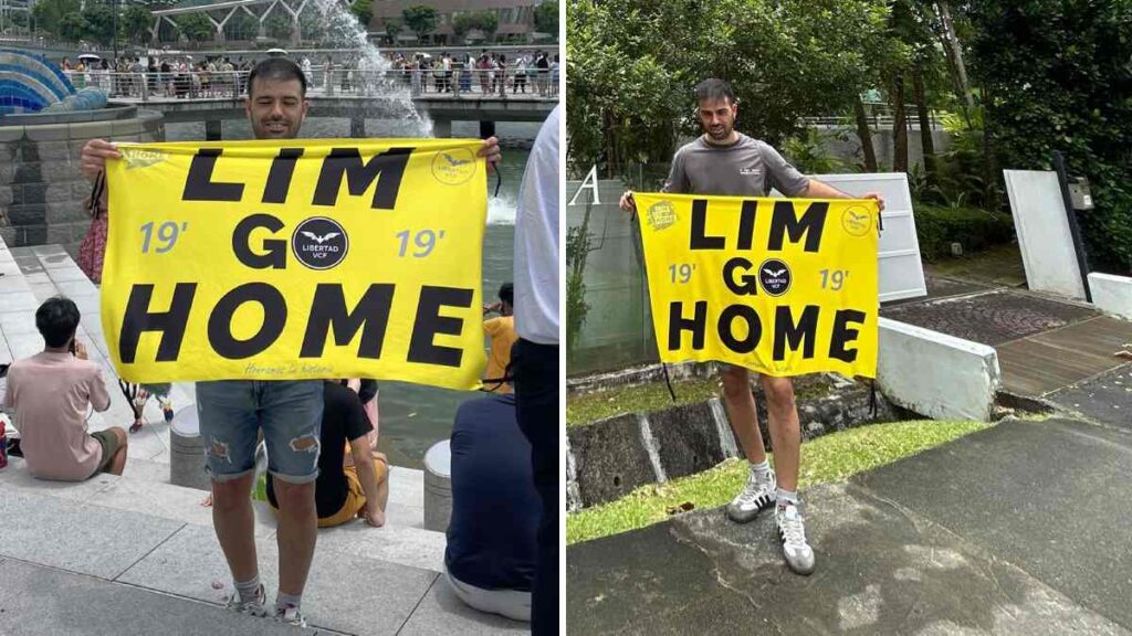 Dos aficionados del Valencia terminaron detenidos en plena luna de miel, luego de manifestarse en Singapur en contra de Peter Lim, máximo accionista del equipo