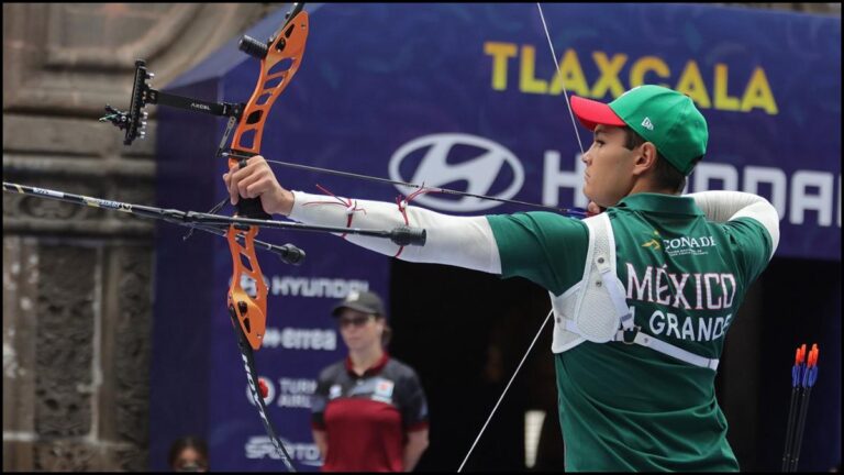 La ronda perfecta en la pelea por el bronce entre México y Brasil durante la Copa del Mundo de Tiro con Arco