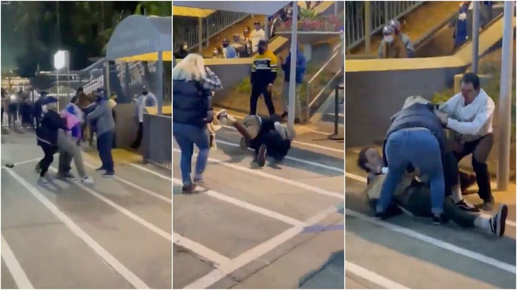 Pelea en las afueras del Dodger Stadium