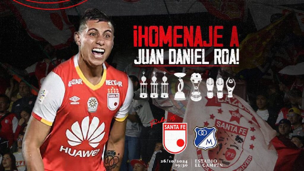 Juan Daniel Roa, homenajeado en Santa Fe / Foto: Independiente Santa Fe