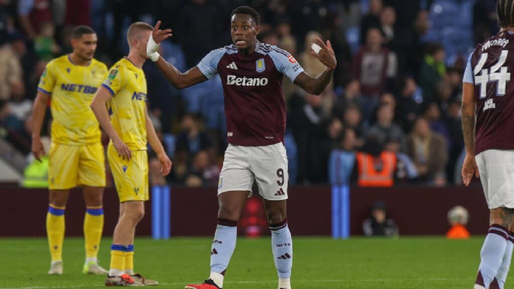 Jhon Durán celebrando su gol con Aston Villa / Foto: Aston Villa