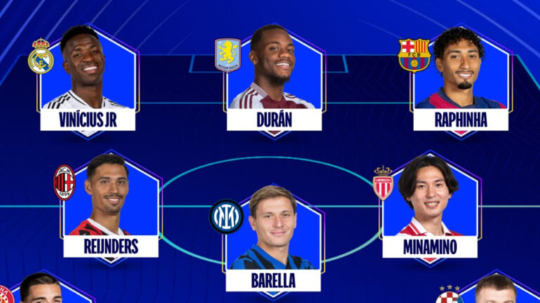 Jhon Jáder Durán, junto a Raphinha y Vinicius: así queda el equipo de la semana en la Champions League