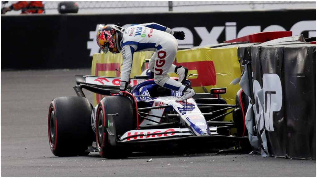 Yuki Tsunoda tiene un accidente en el GP de México | Reuters