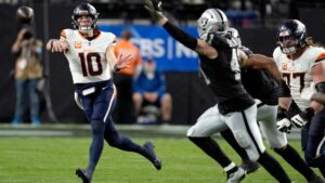 Bo Nix establece récord de touchdowns para novatos en triunfo ante Raiders