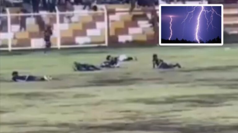 Impactante video muestra como muere un futbolista al caerle un rayo en Perú