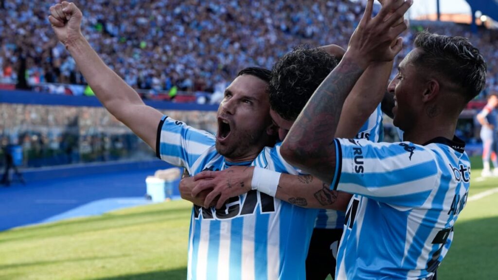 Racing celebrando en la Sudamericana | AP.