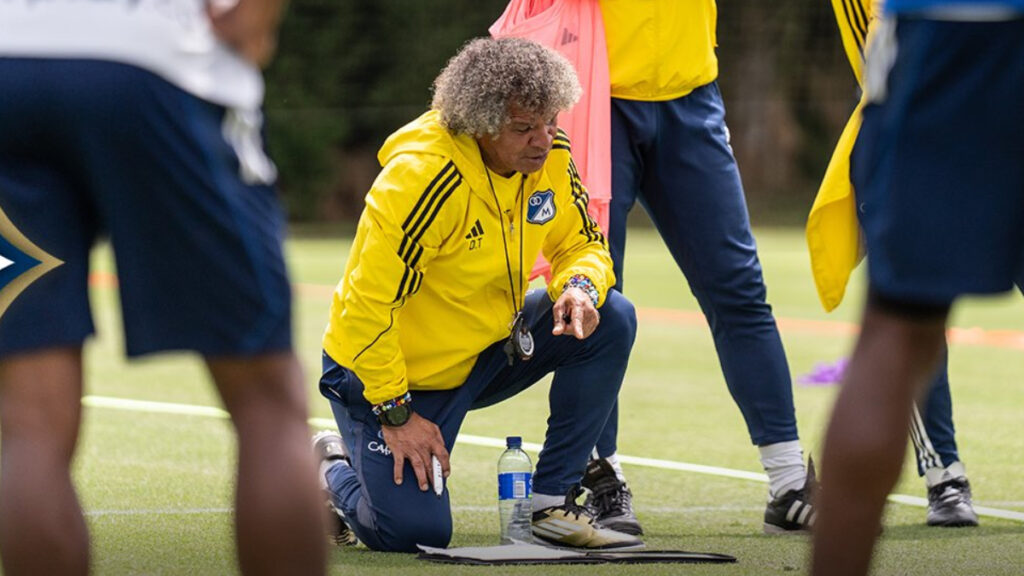 Albeerto Gamero, en un entrenamiento de Millonarios. - @MillosFCoficial.