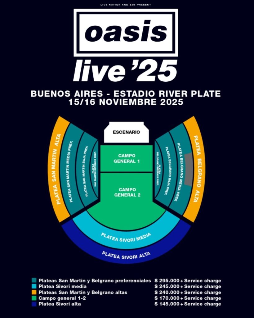 Precios Oasis Argentina 2025: este es el valor de las entradas