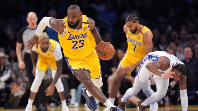 LeBron James se luce en la victoria de los Lakers ante los 76ers