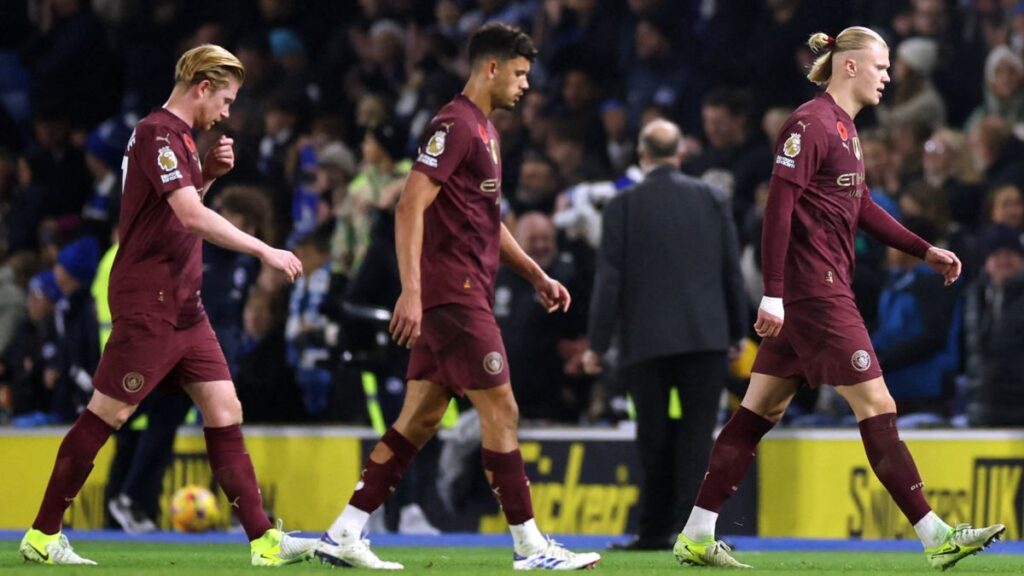 En crisis total. El Manchester City de Pep Guardiola cae por cuarto partido consecutivo, en esta ocasión, ante el Brighton