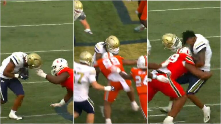 ¡Qué dolor! El increíble golpe durante el Georgia Tech y Miami Hurricanes de la NCAA