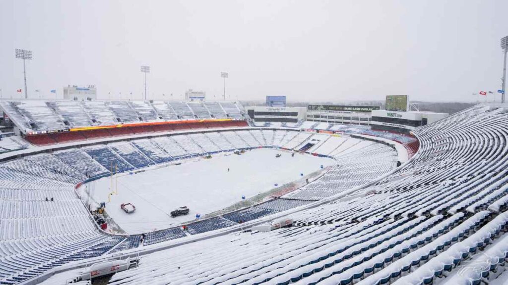 ¡Condiciones gélidas! Así luce el estadio de los Bills a horas del juego ante 49ers