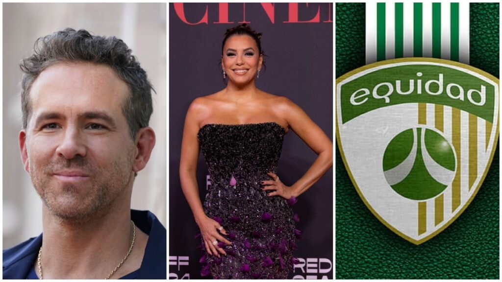 Ryan Reynolds, Eva Longoria y escudo de Equidad | AP.