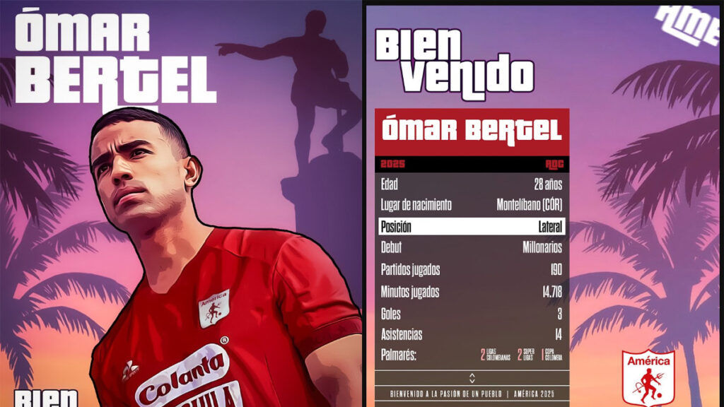 Ómar Bertel, nuevo jugador de América de Cali. - @AmericadeCali.