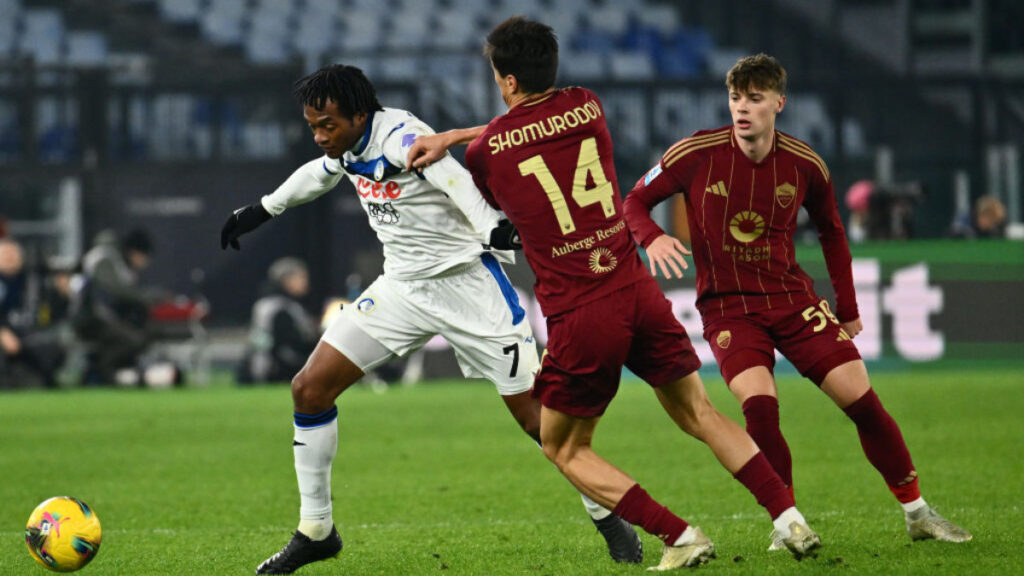 Cuadrado, en el partido contra la Roma. - Getty Images/NurPhoto / Colaborador.