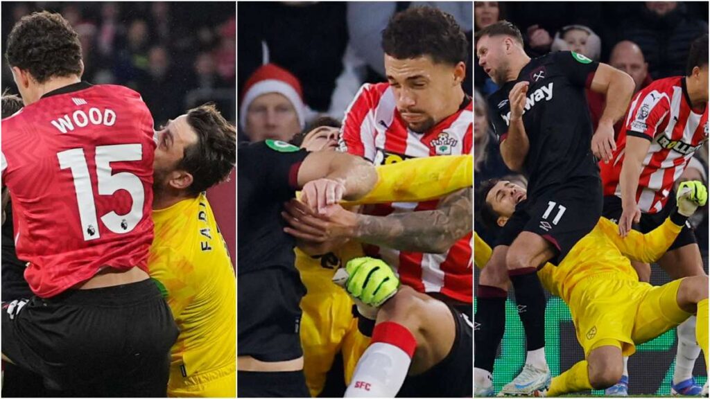 El portero del West Ham, Lukasz Fabianski abandonó el campo durante el partido ante Southampton por un golpe en el rostro