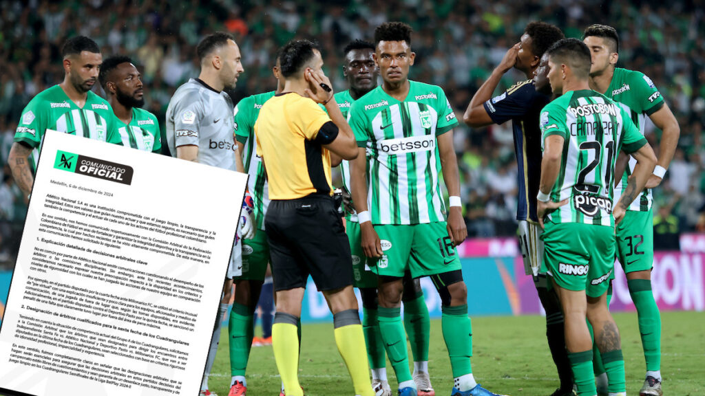 Atlético Nacional y su comunicado para el arbitraje.