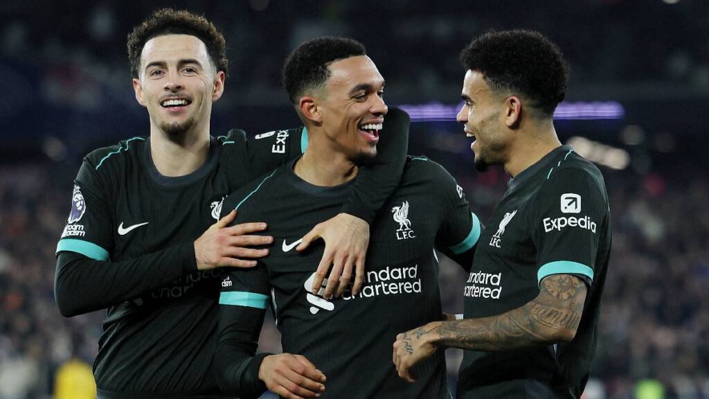 Liverpool celebrando ante West Ham / Reuters