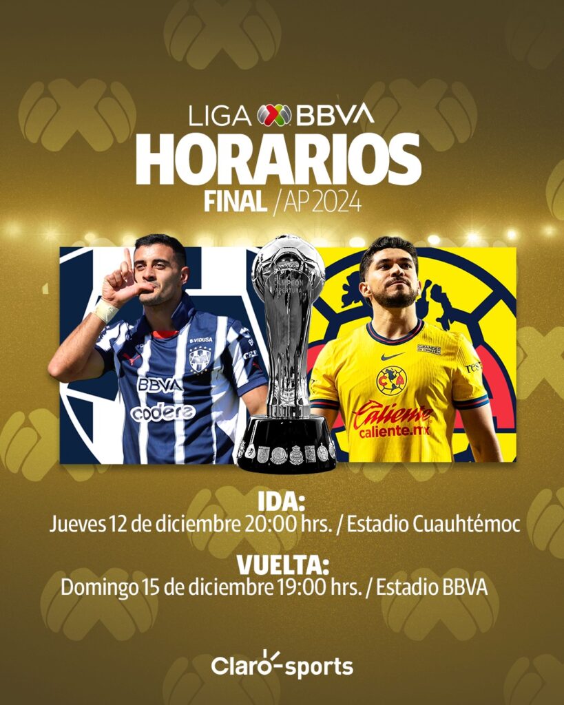 Montrrey vs América, horarios de la final del Apertura 2024. Claro Sports