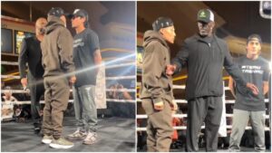 El intenso careo entre Pitbull Cruz y Tashiro Fierro previo a su pelea en Las Vegas