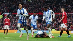 Brighton golea a un Manchester United lleno de errores en Old Trafford