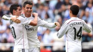 James Rodríguez y Javier Hernández, de compañeros en el Real Madrid a rivales en Liga MX