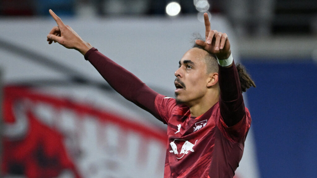 Yussuf Poulsen celebra el gol del triunfo. - Reuters.