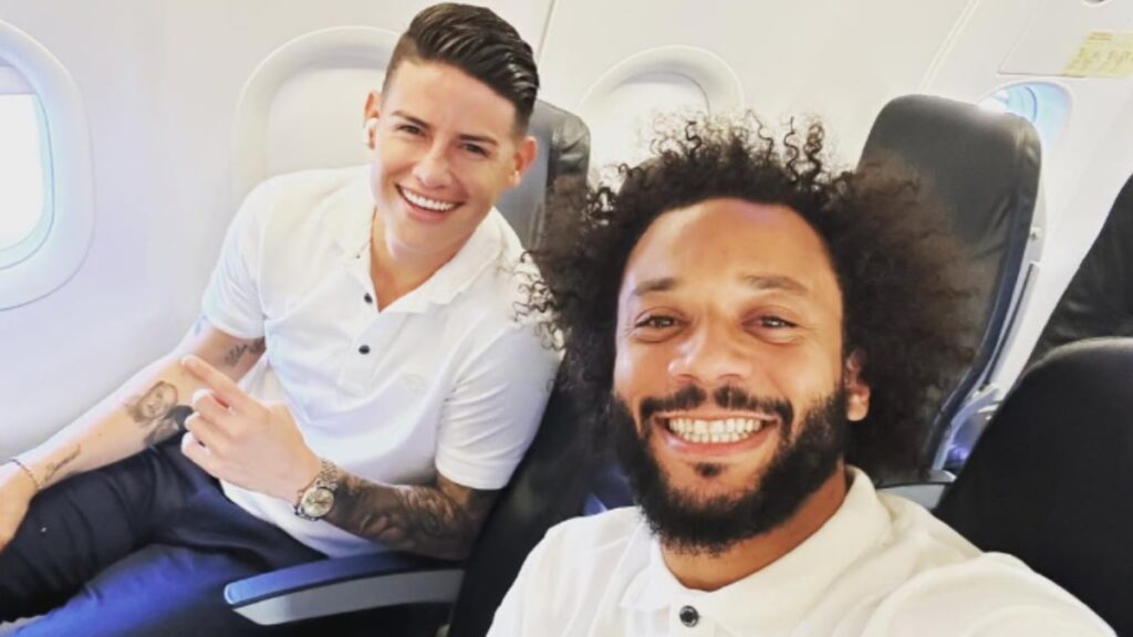 Marcelo junto a James Rodríguez