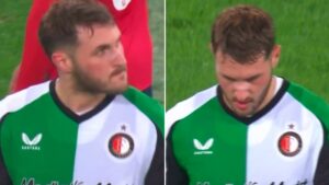 ¿Santiago Giménez se vuelve a lesionar? Así salió de cambio el delantero mexicano en el Lille vs Feyenoord