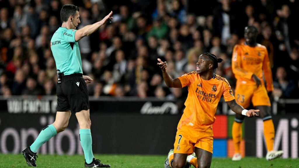 Vinicus durante el partido contra el Valencia