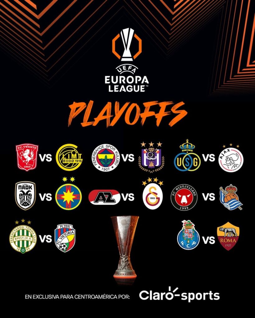 Los cruces de Playoffs en la Europa League 24/25