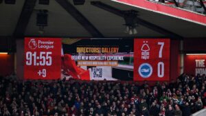 Nottingham Forest le pasa por encima al Brighton con su mayor goleada histórica en la Premier League