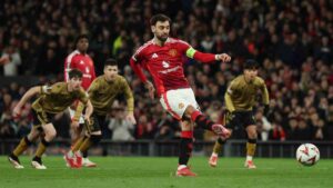 El United, a cuartos de la Europa League de la mano del triplete de Bruno