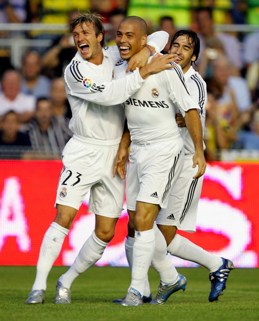 Beckham y Ronaldo, los Galacticos del Real Madrid. Denis Doyle/Getty Images