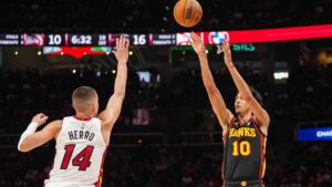 Tyler Herro le da al Heat el último boleto a los playoffs de la Conferencia Este tras vencer a Hawks en tiempo extra