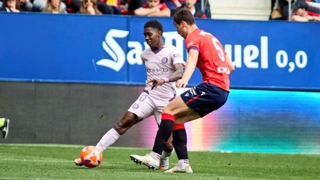 Yaser Asrpilla en el duelo ante Osasuna.
