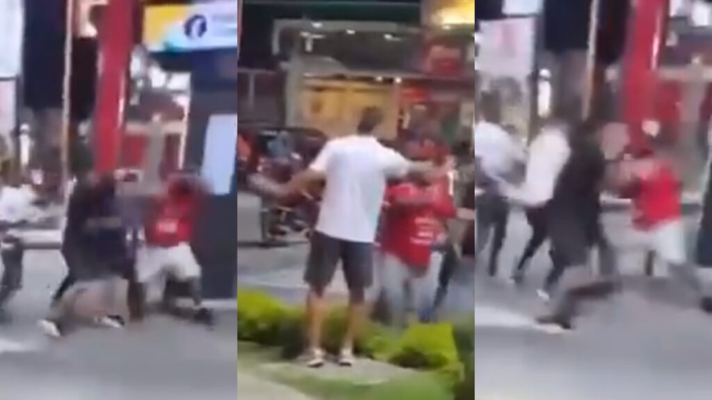 Incidentes entre jugadores de Antigua y aficionados de Toros. (Captura)