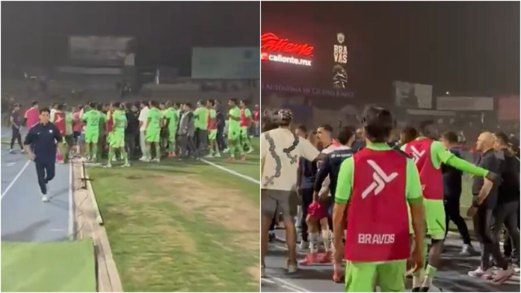 ¡Todo mal! Partido de Pumas y Juárez termina en pelea y con expulsados