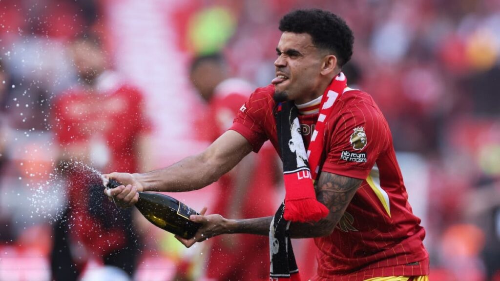 Luis Díaz, celebrando con el Liverpool | Reuters.