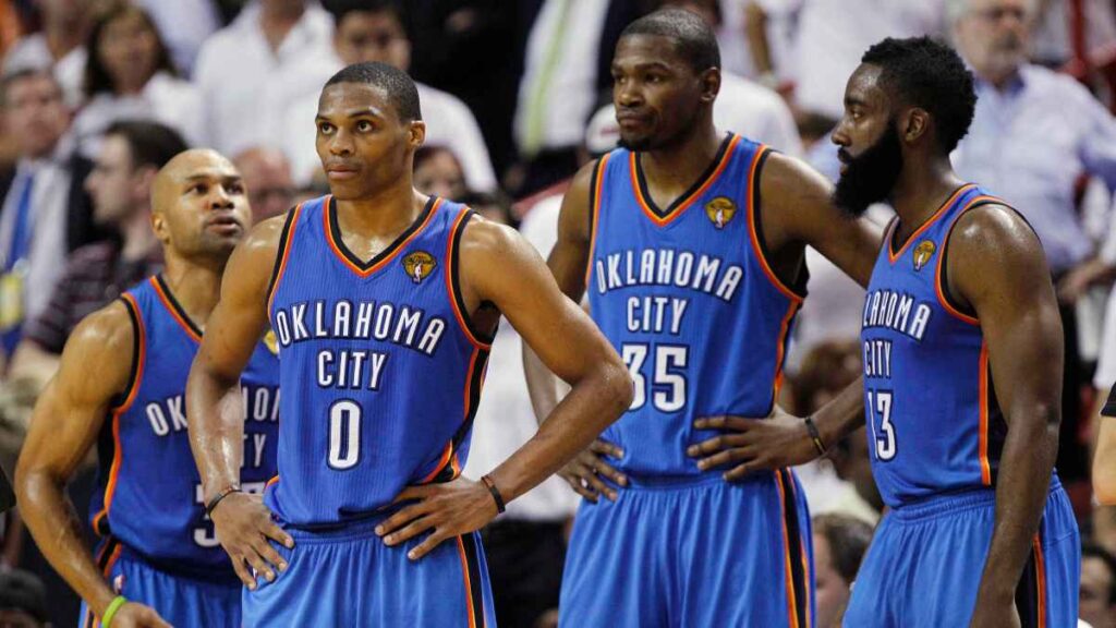 Westbrook, Durant y Harden en las Finales del 2012