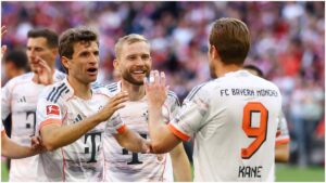 Harry Kane celebra el fin de su maldición con gol en la victoria del Bayern Munich