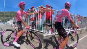 ¡Qué tipazo! Isaac del Toro saluda a la afición mexicana que lo apoya en el Giro de Italia