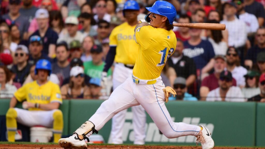 Jarren Duran durante un juego de los Red Sox