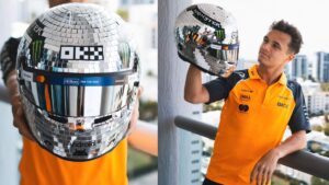 GP de Miami: Lando Norris presume deslumbrante caso al estilo bola de disco